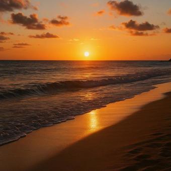 サンセットビーチの黄昏の写真