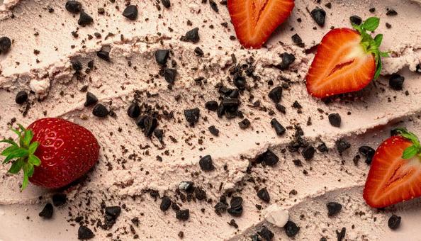 イチゴとチョコチップアイスのテクスチャ イチゴとチョコチップアイスのテクスチャの写真