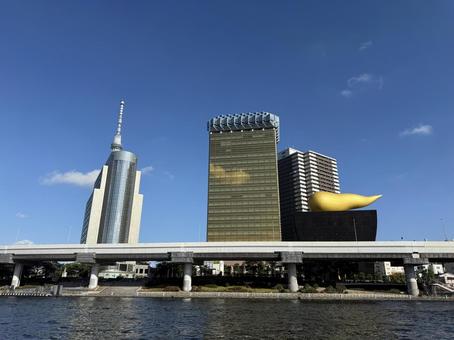 東京クルーズ 浅草から 東京クルーズ 浅草から 浅草,スカイツリー,アサヒの写真素材
