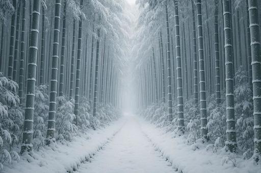 雪の竹林 雪の竹林の写真