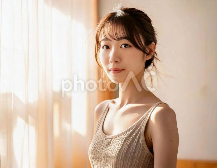 微笑む若い女性 女性,女の子,女子高生の写真素材