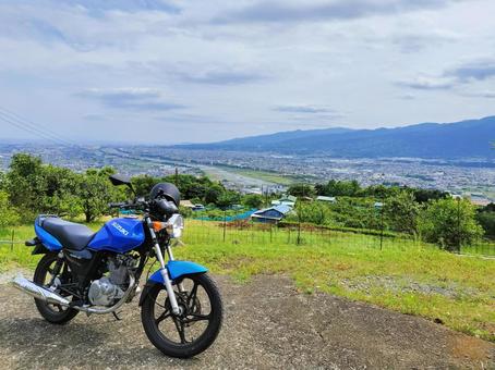 バイクと風景 バイクと風景 日本,バイク,田舎の写真素材