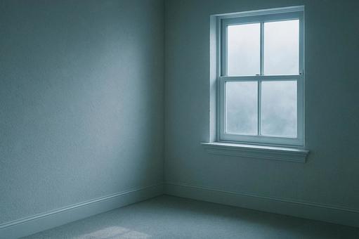 曇天の光が入る北向きの窓 曇天の光が入る北向きの窓の写真
