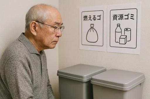 シニアが迷って確認 シニアが迷って確認の写真