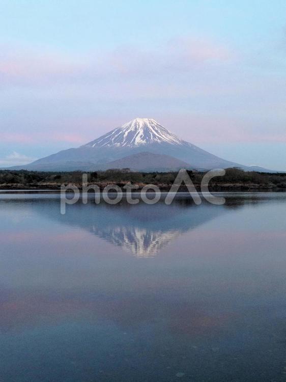 精進湖の逆さ富士 逆さ富士,富士山,逆富士の写真素材