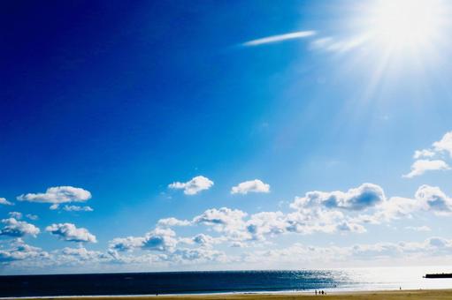 Sun and sea, JPG Sun and sea, sun, light, shine, JPG