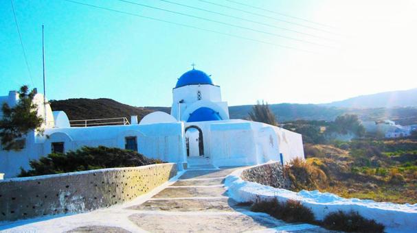 サントリーニ 27 サントリーニ 27 サントリーニ,ブルードーム,教会の写真素材