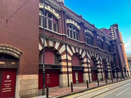 香港の赤レンガ建築ウェスタンマーケット 香港,赤レンガ,建物の写真素材