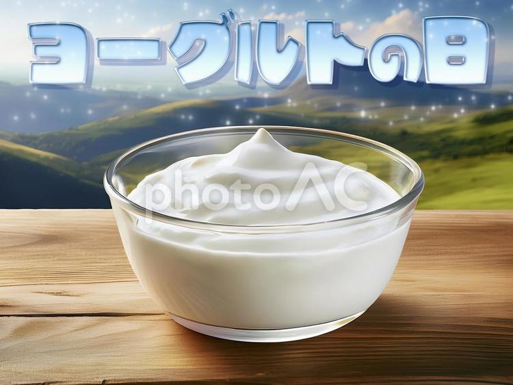 ヨーグルトの日_AS000002 ヨーグルト,プレーンヨーグルト,腸活の写真素材