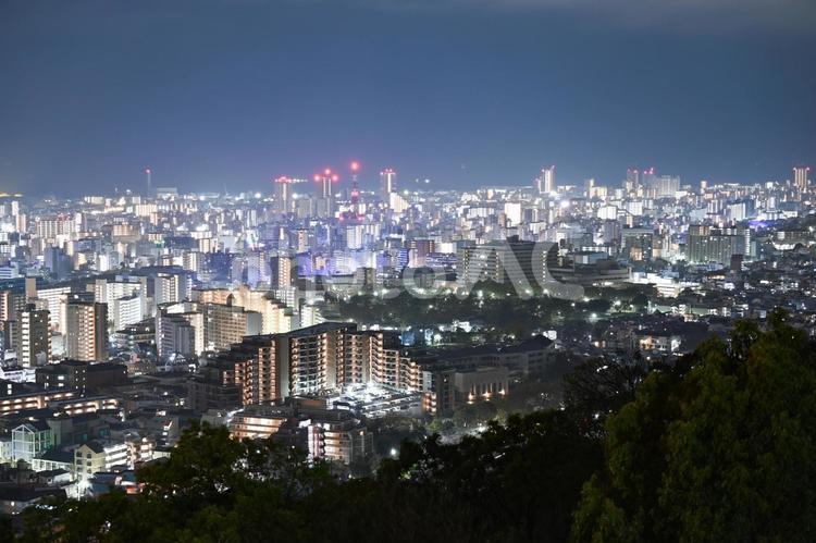 神戸の夜を俯瞰する 夜景,風景,神戸の写真素材