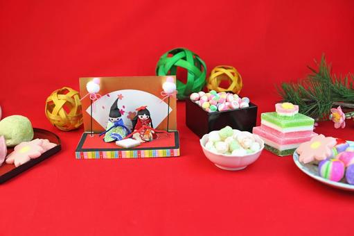 ひな祭り ひな祭り ひな祭り,ひな人形,菱餅の写真素材