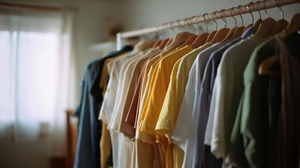 自宅で過ごす時間:お気に入りの服が並ぶ 自宅で過ごす時間:お気に入りの服が並ぶの写真