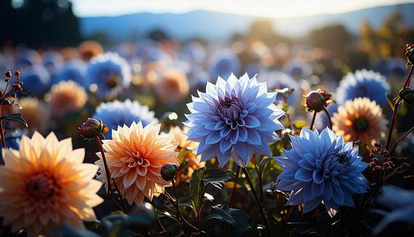 9月誕生花 ダリア キンモクセイ 9月誕生花 ダリア キンモクセイの写真