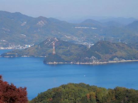 【風景写真】因島 白滝山からの眺め 因島,白滝山,山頂の写真素材