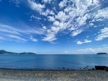 小豆島から望む瀬戸内海 海,青空,瀬戸内海の写真素材