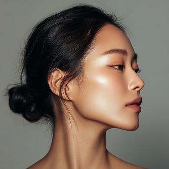 凛とした表情で遠くを見つめる女性の横顔 凛とした表情で遠くを見つめる女性の横顔の写真