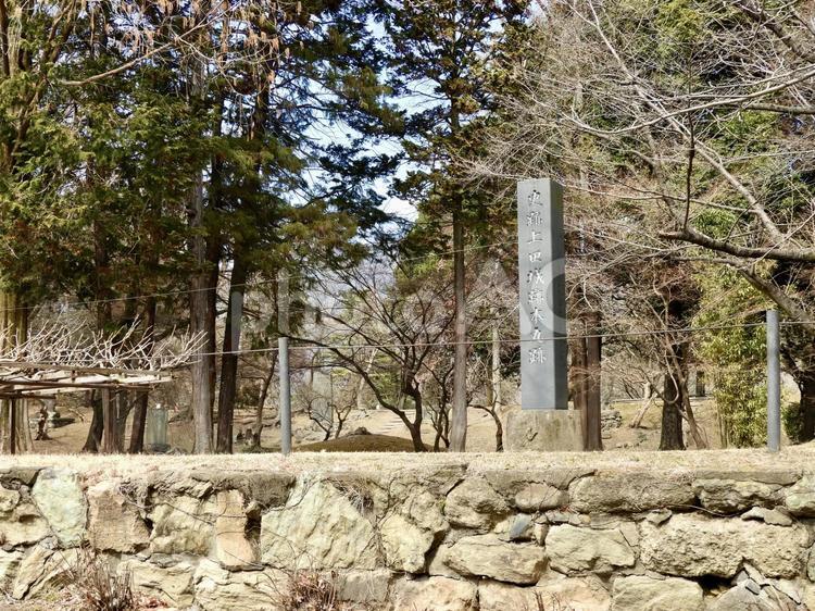史跡信州上田城本丸石碑 上田城,上田市,城郭の写真素材