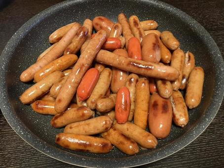 ウインナー ソーセージ,ウインナー,大食いの写真素材