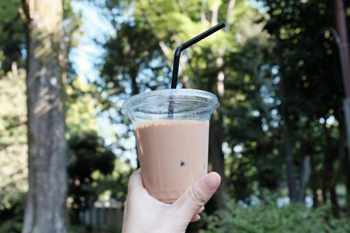 公園でお茶 公園でお茶の写真