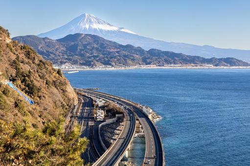 薩埵峠からの富士山1 薩埵峠からの富士山1 薩埵峠,太平洋,海の写真素材