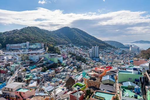 甘川文化村の景色 甘川文化村,韓国,釜山の写真素材