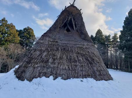 長者ケ原遺跡より 冬,長者ケ原遺跡,雪の写真素材