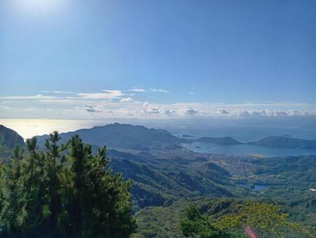 小豆島の風景 山,空,風景の写真素材