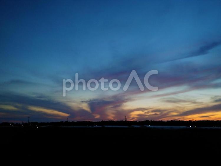 日没後の夕景 夕景,日没,空の写真素材