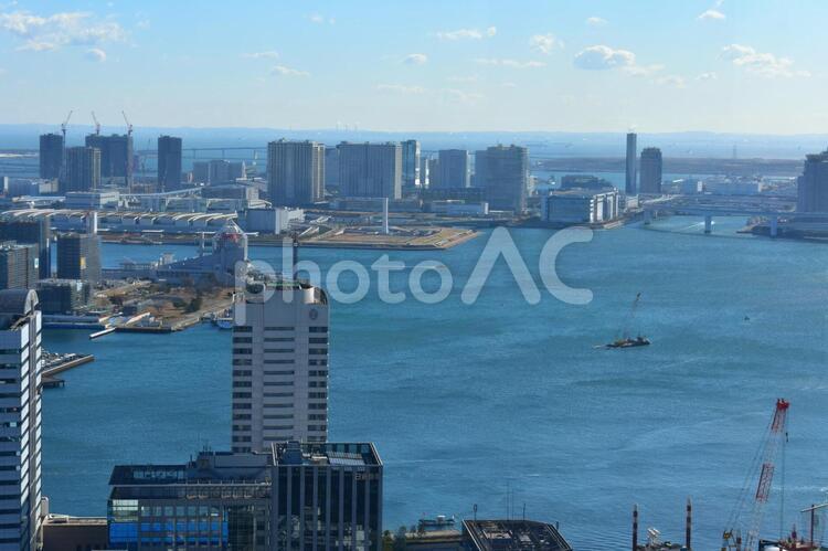 大都会と海 イメージ,素材,大都会の写真素材