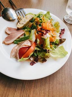前菜 前菜,サラダ,ハムの写真素材