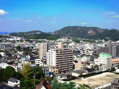 広島県-福山城-天守からの風景 広島県-福山城-天守からの風景 福山城,城,国指定史跡の写真素材