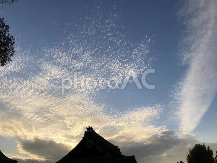 夕暮れの空 夕暮れ,空,雲の写真素材