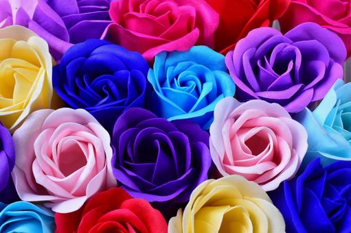 カラフルな薔薇の飾り カラフルな薔薇の飾り 薔薇,花,造花の写真素材