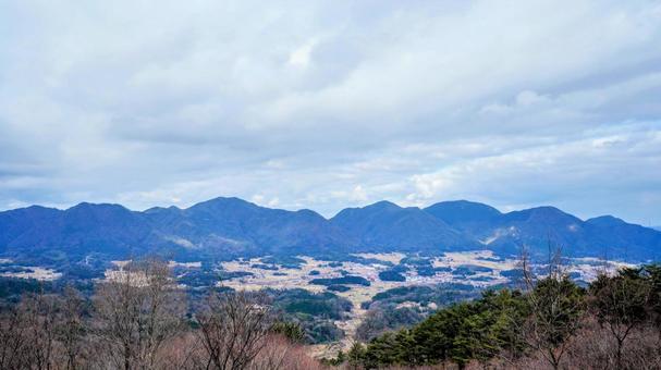 島根県邑南町の於保知盆地展望台 島根県邑南町の於保知盆地展望台 邑南,矢上,中山間地域の写真素材