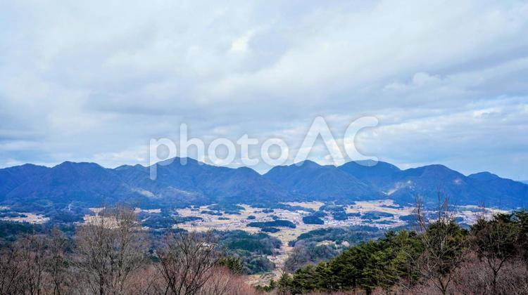 島根県邑南町の於保知盆地展望台 邑南,矢上,中山間地域の写真素材