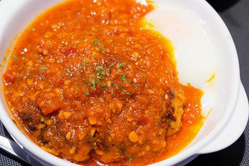 Photo, matsuya, horse-head fish, fried beef or pork offal (entrails), 