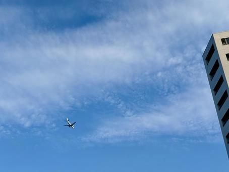飛行機と空 飛行機と空の写真