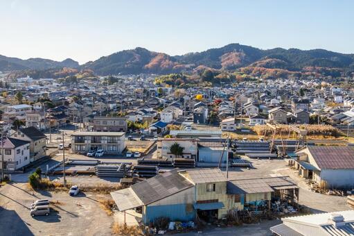 町の風景⑿ 町,町並み,住宅街の写真素材