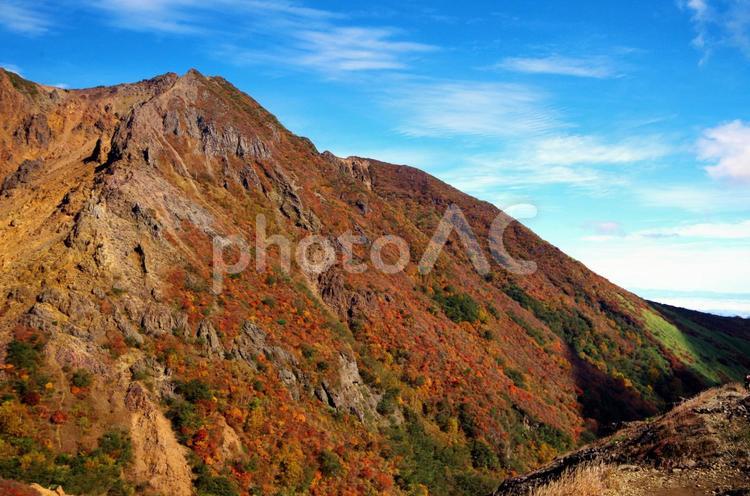 栃木県　紅葉シーズンの那須岳　 那須,那須岳,茶臼岳の写真素材