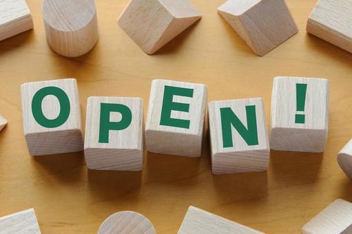 ウッドブロック　OPEN! ウッドブロック,open,オープンの写真素材
