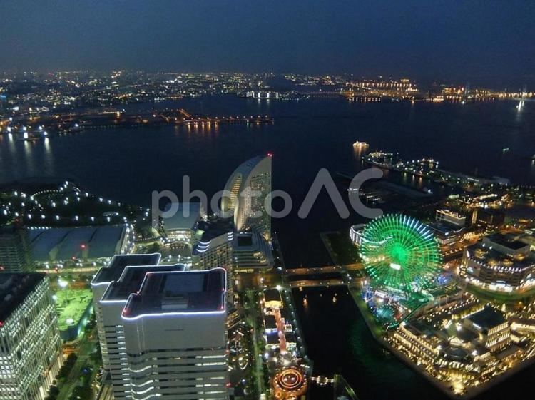 横浜みなとみらい7 みなとみらい,夜景,横浜の写真素材