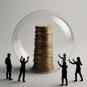 貨幣の泡の塔(隔離された富の象徴) 貨幣の泡の塔(隔離された富の象徴)の写真