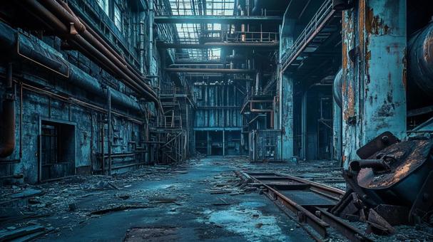 放置された巨大工場の写真