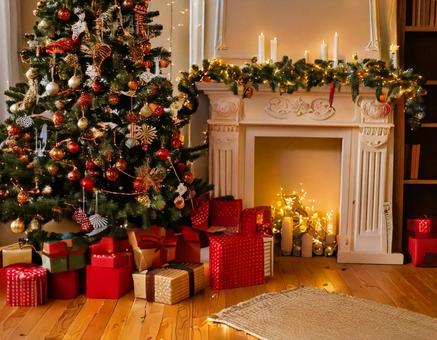 暖炉の装飾アイデア（クリスマス）の写真