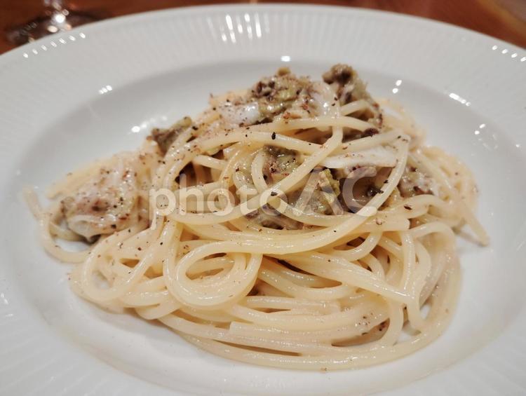 ふきのとうのパスタ ふきのとう,パスタ,スパゲッティの写真素材