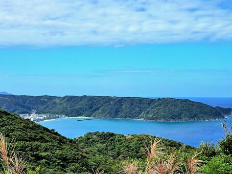 名瀬の海　山から 名瀬,海,自然の写真素材