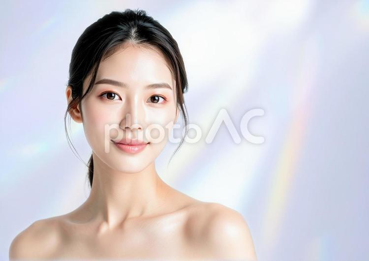 微笑む女性の美容イメージ素材・プリズム 女性,美容,女性モデルの写真素材
