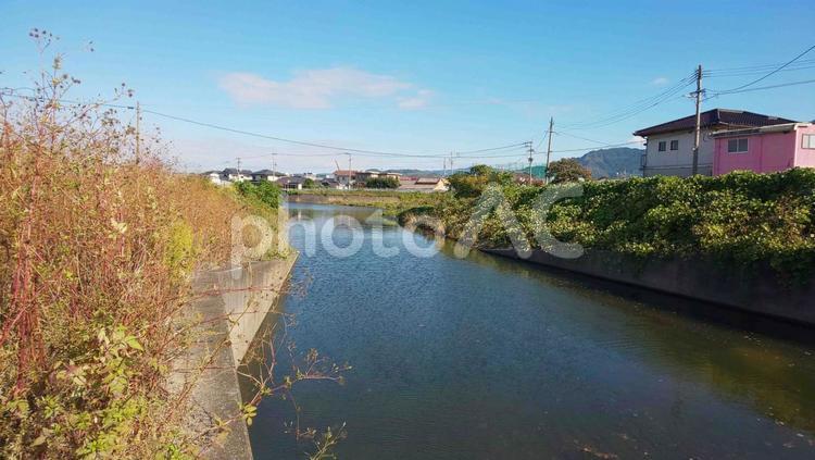 宇美川-志免町 田富 川,宇美川,流れの写真素材