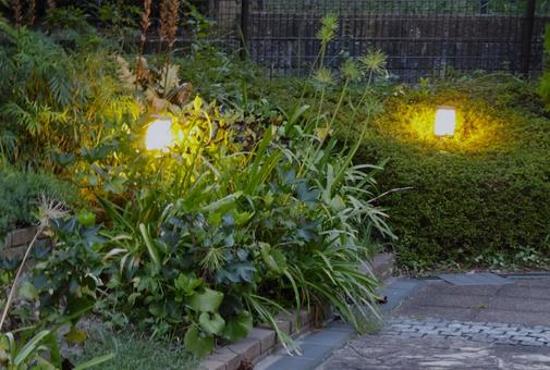 Photo, garden light, solar light, court, 