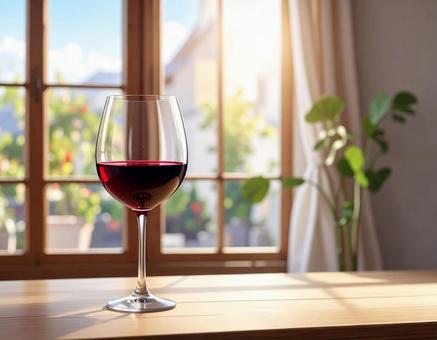 グラスに入った赤ワイン8 グラスに入った赤ワイン8の写真